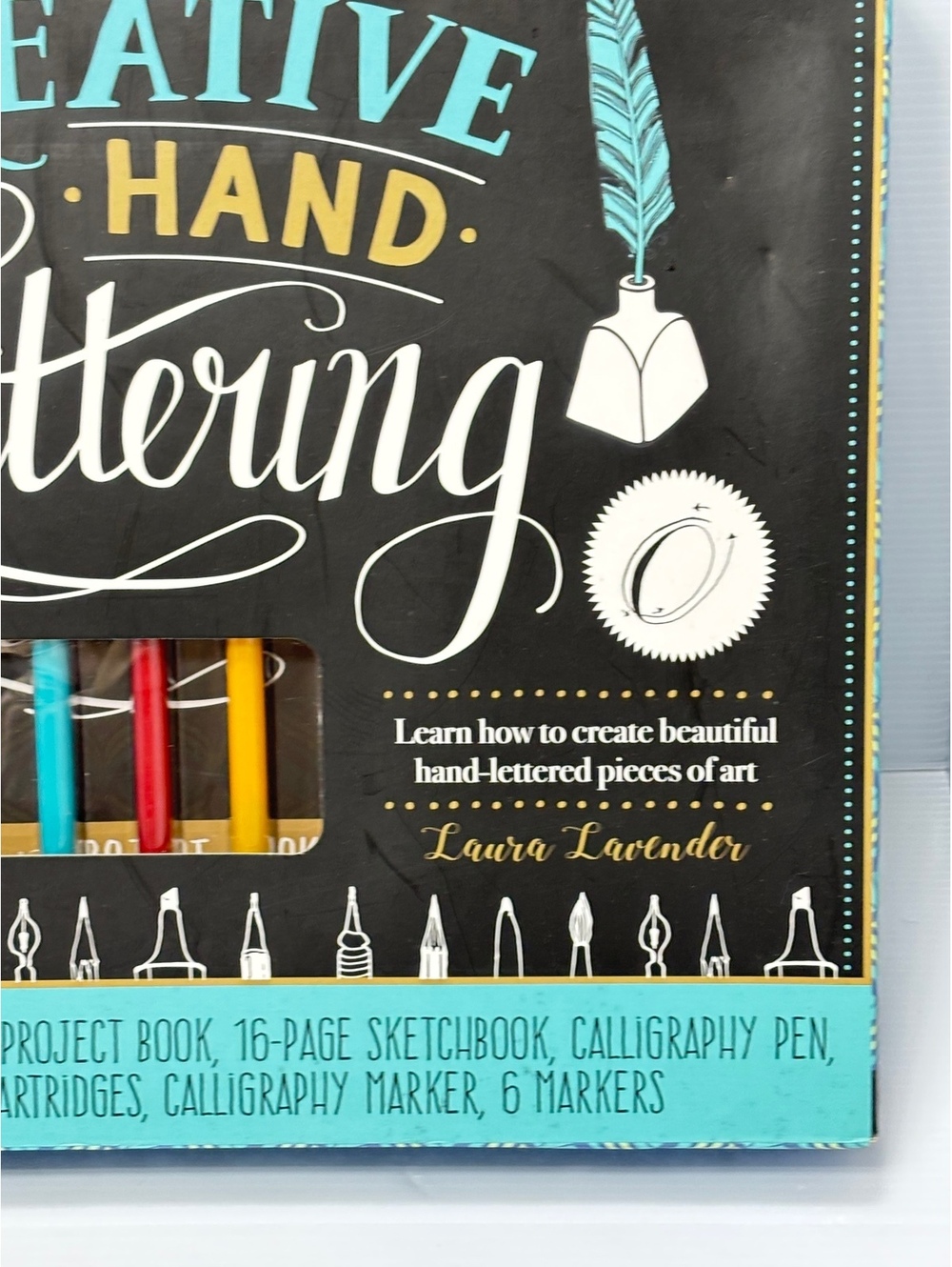 Creative Hand Lettering Kit with Project Book, Sketchbook, Calligraphy Pen, Ink, - Picture 5 of 9